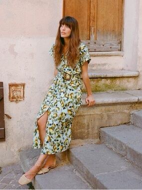 Zara Fruit Print Shirt Dress